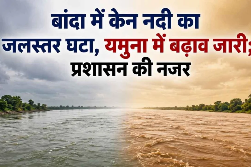 बांदा में केन नदी का जलस्तर घटा, यमुना में बढ़ाव जारी; प्रशासन की नजर