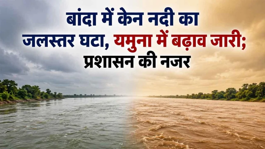 बांदा में केन नदी का जलस्तर घटा, यमुना में बढ़ाव जारी; प्रशासन की नजर
