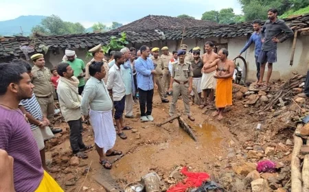 बराछ गांव में कच्चा घर गिरने से पिता, पुत्र, पुत्री की मौत, मां-बेटी घायल