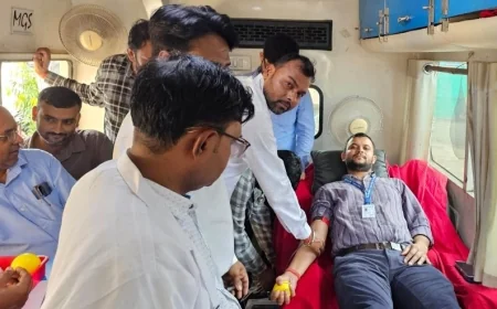 स्थापना दिवस पर बैंक आफ इंडिया ने लगाया रक्तदान शिविर