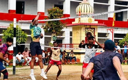 गणेश महोत्सव वालीबाल प्रतियोगिता में आदर्श बजरंग इंटर कॉलेज चैंपियन