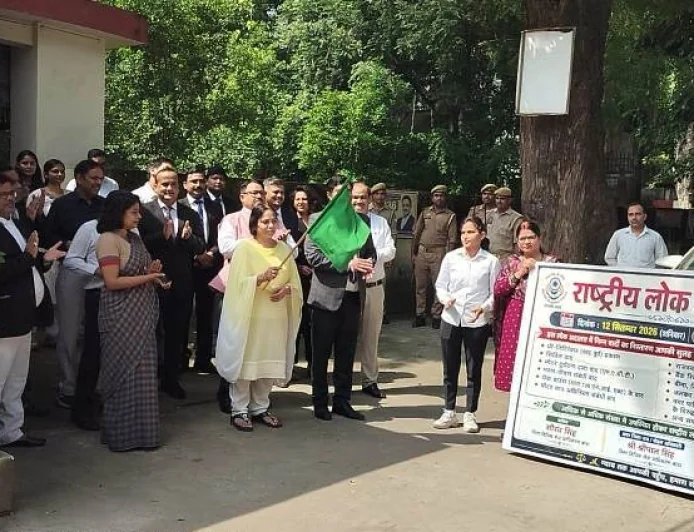 राष्ट्रीय लोक अदालत के प्रचार के लिए प्रचार वाहन रवाना