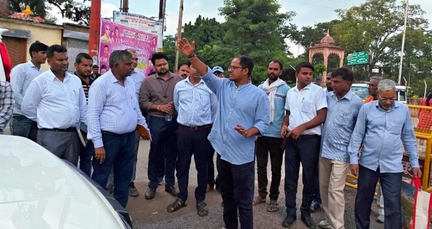 डीएम ने देवांगना-पटेल तिराहा संपर्क मार्ग का किया स्थलीय निरीक्षण