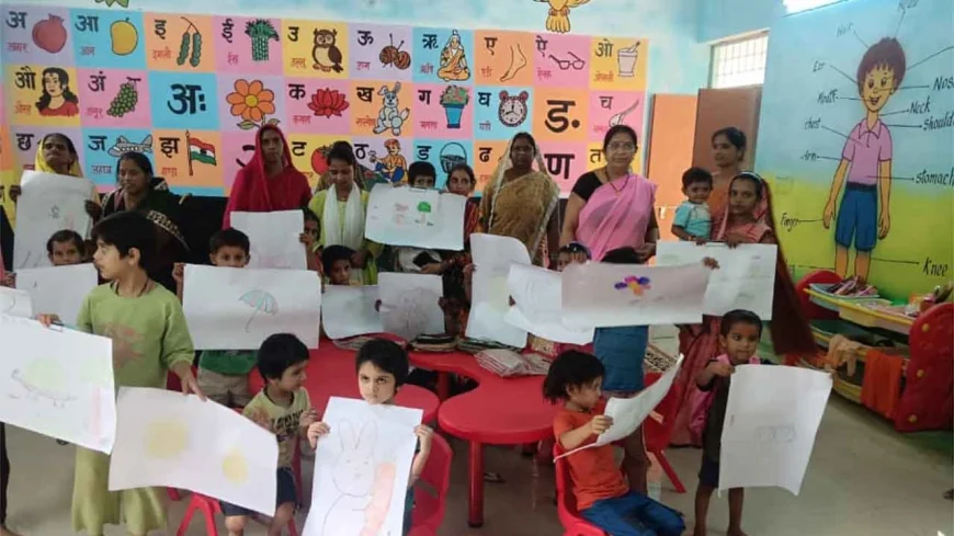 बाल वाटिका के बच्चों की कल्पना शक्ति को दी गई उड़ान