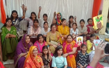 मां अंबे की थीम पर मेहंदी एवं आर्ट प्रतियोगिता का आयोजन, बच्चियों ने दिखाई प्रतिभा