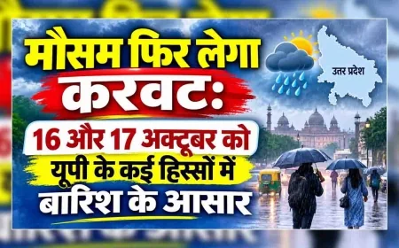 मौसम फिर लेगा करवट : 16 और 17 अक्टूबर को यूपी के कई हिस्सों में बारिश के आसार