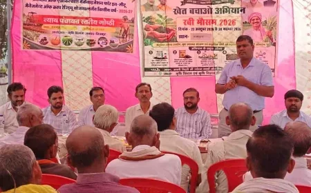 खेत बचाओ अभियान कार्यक्रम में किसानों को किया गया जागरुक