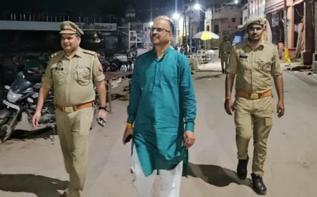 परिक्रमा मार्ग का भ्रमण कर एसपी ने सुरक्षा का लिया जायजा