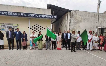 मेगा सहायता एवं सेवा शिविर प्रचार वाहन को दिखाई हरी झंडी