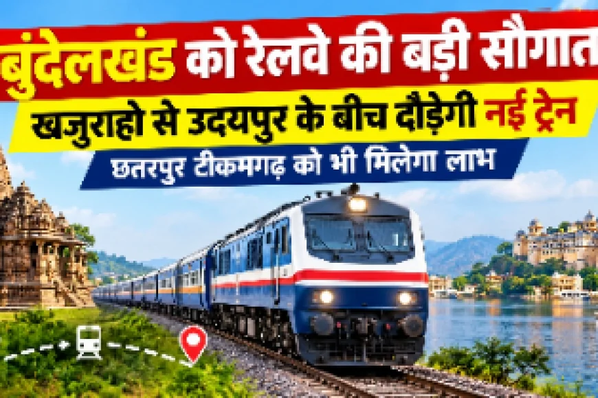 बुंदेलखंड को रेलवे की बड़ी सौगात, खजुराहो से उदयपुर के बीच नई ट्रेन 8 अक्टूबर से