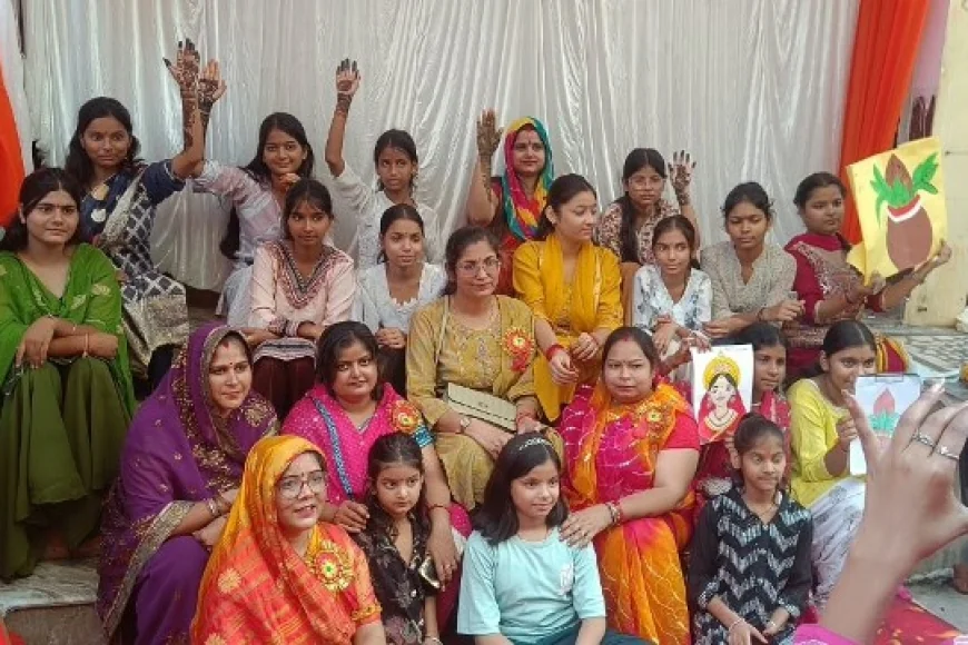 मां अंबे की थीम पर मेहंदी एवं आर्ट प्रतियोगिता का आयोजन, बच्चियों ने दिखाई प्रतिभा