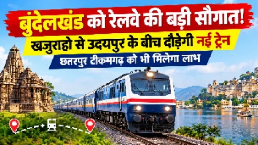 बुंदेलखंड को रेलवे की बड़ी सौगात, खजुराहो से उदयपुर के बीच नई ट्रेन 8 अक्टूबर से