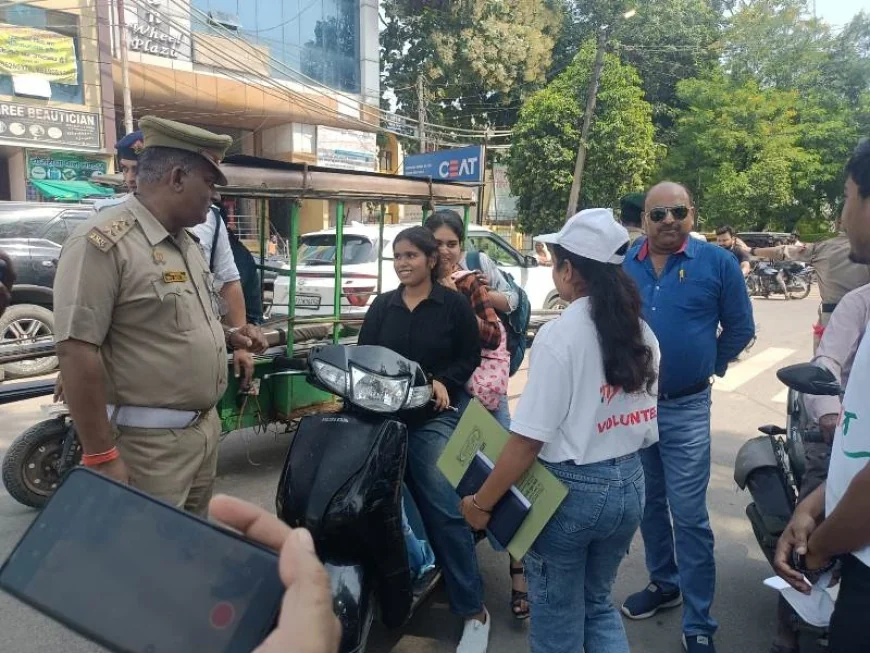 बांदा में MY Bharat ने चलाया यातायात जागरूकता अभियान, हेलमेट पहनने की अपील